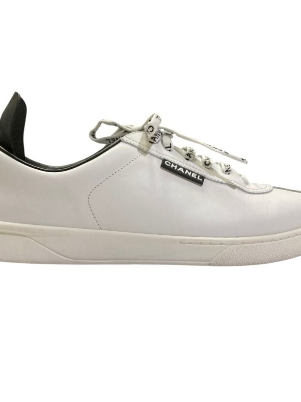 Chanel Logo Leather Sneakers White - Picture 7 of 15